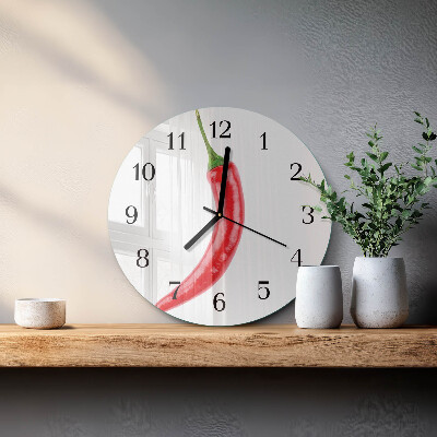 Round wall clock Chili pepper