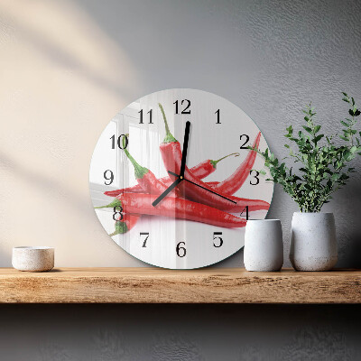 Round wall clock Chili peppers