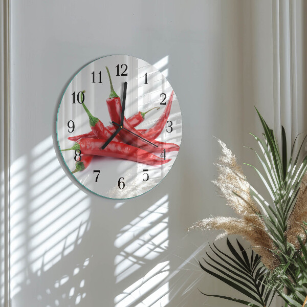Round wall clock Chili peppers