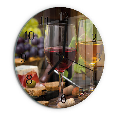 Round wall clock Wine glass