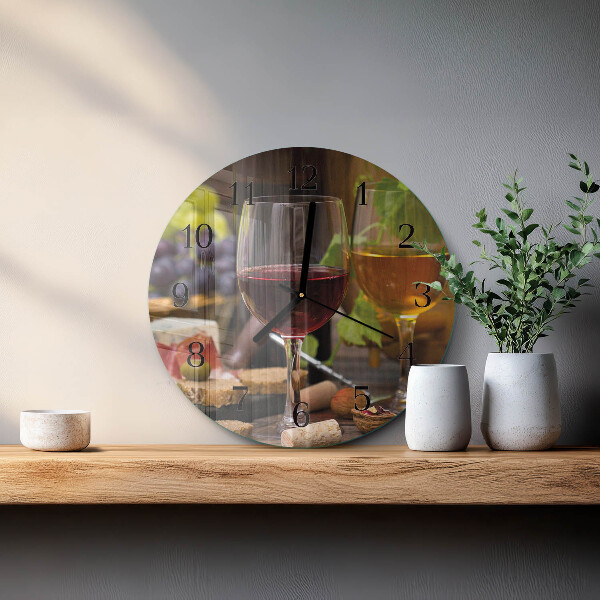 Round wall clock Wine glass