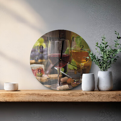 Round wall clock Wine glass