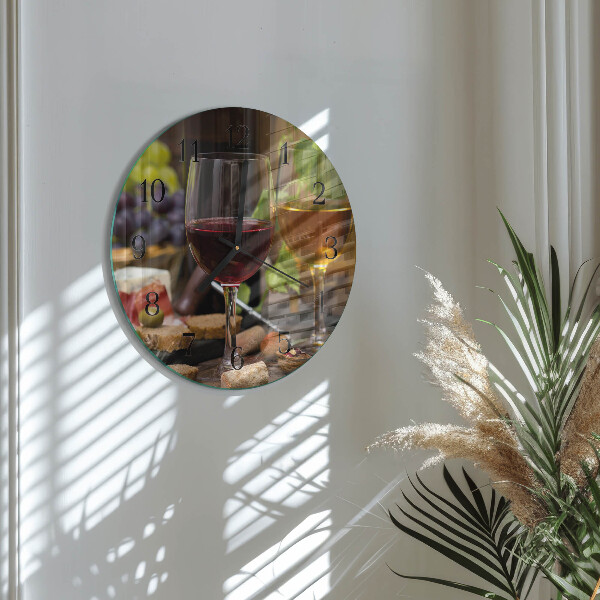 Round wall clock Wine glass