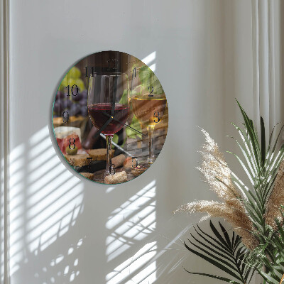 Round wall clock Wine glass