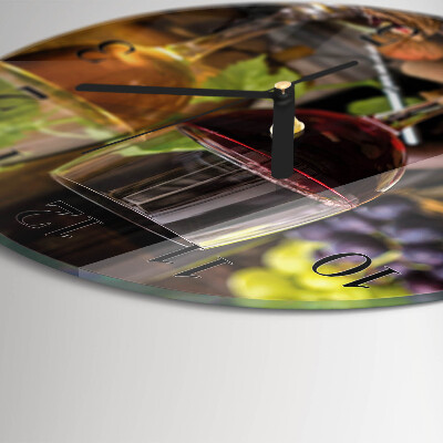 Round wall clock Wine glass
