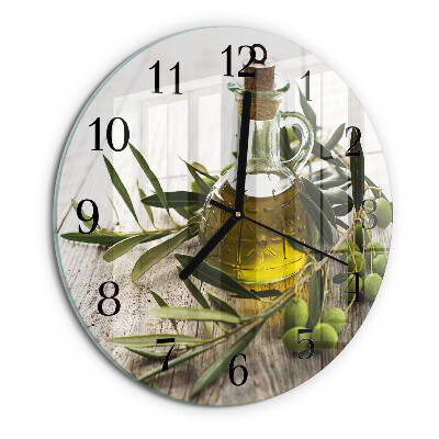 Round wall clock Olive oil