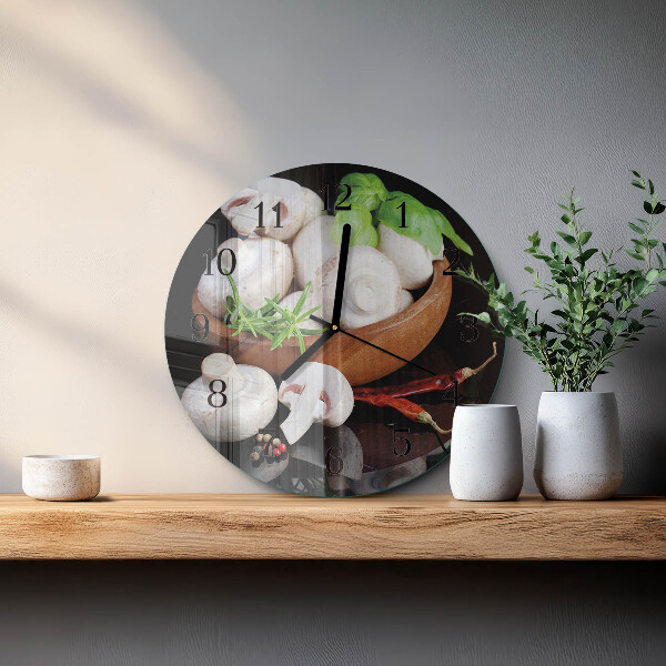 Round wall clock Mushrooms