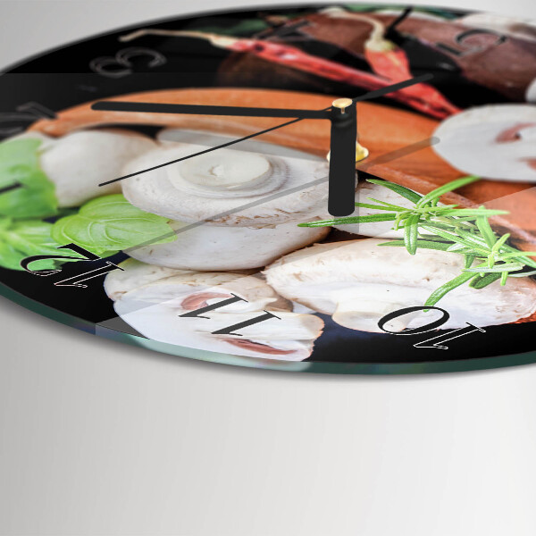Round wall clock Mushrooms