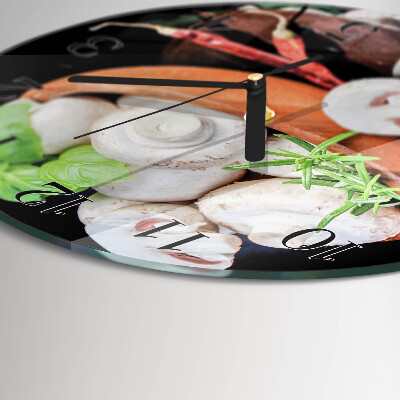 Round wall clock Mushrooms