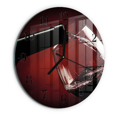 Round wall clock Wine glass