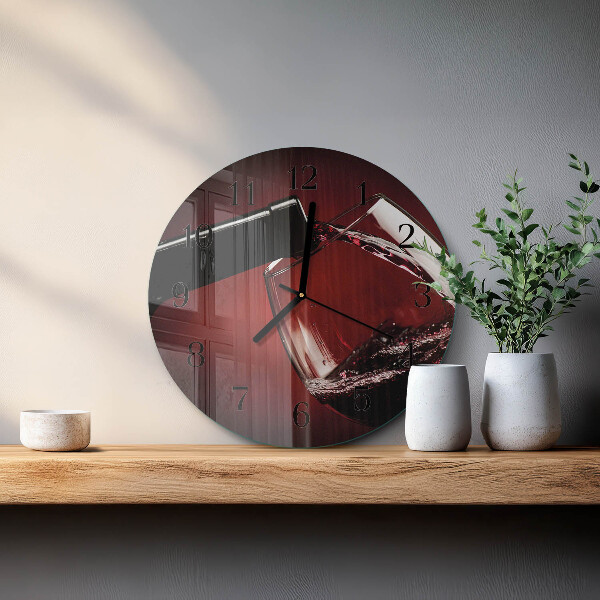 Round wall clock Wine glass