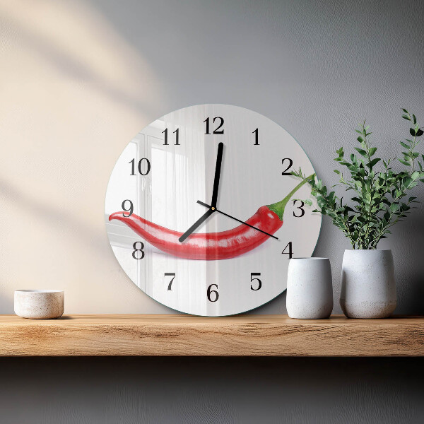 Round wall clock Chili pepper
