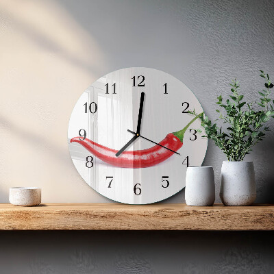 Round wall clock Chili pepper