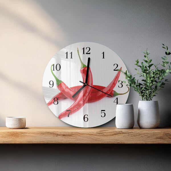 Round wall clock Chili peppers