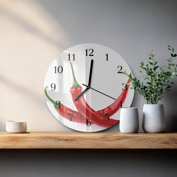 Round wall clock Chili peppers
