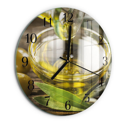 Round wall clock Olive oil