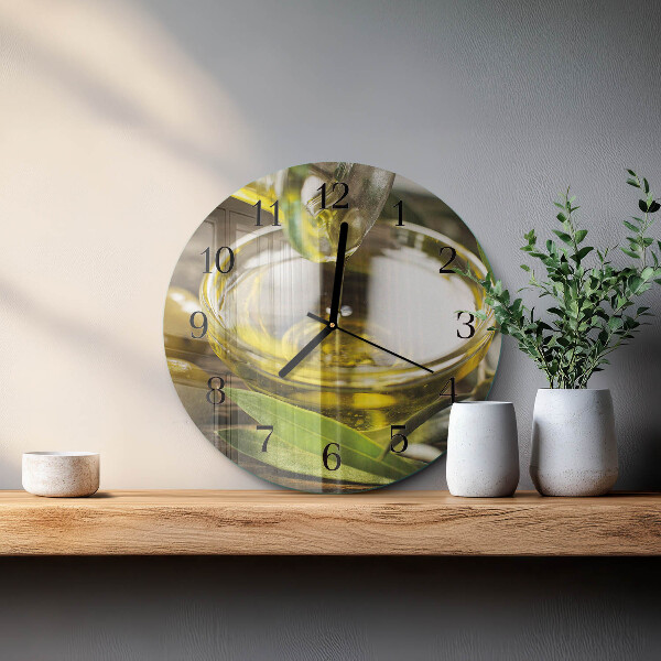 Round wall clock Olive oil