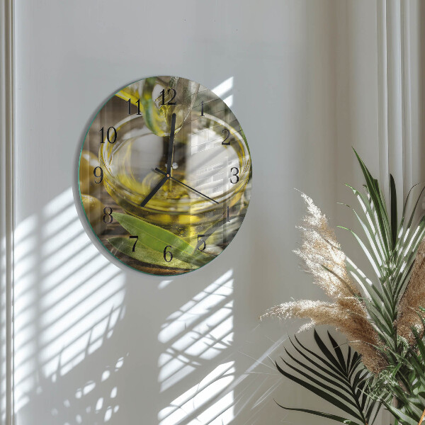 Round wall clock Olive oil