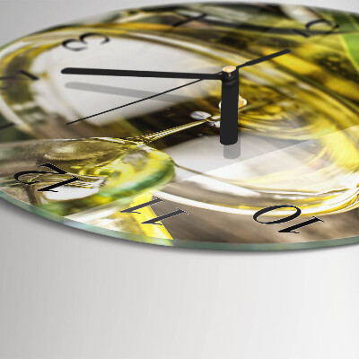 Round wall clock Olive oil