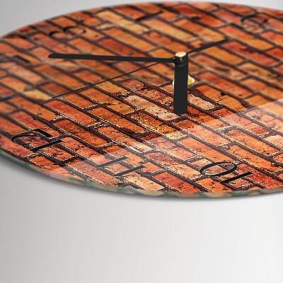 Round wall clock Brick Wall