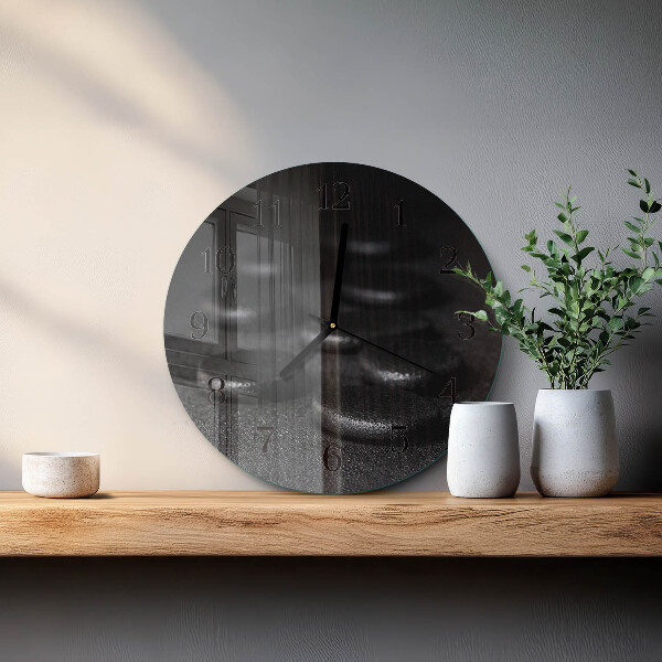 Round wall clock Zen stones