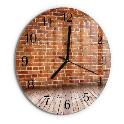 Round wall clock Brick Wall