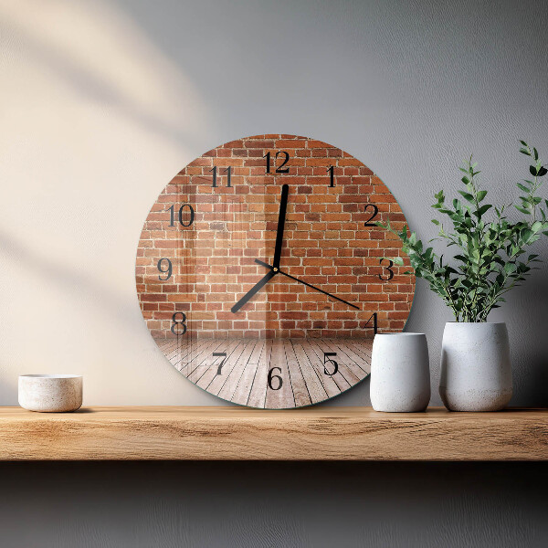 Round wall clock Brick Wall