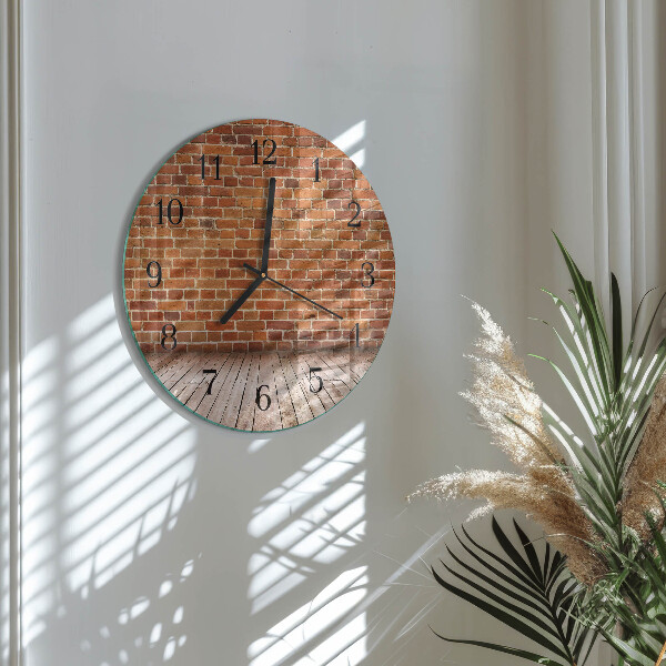 Round wall clock Brick Wall
