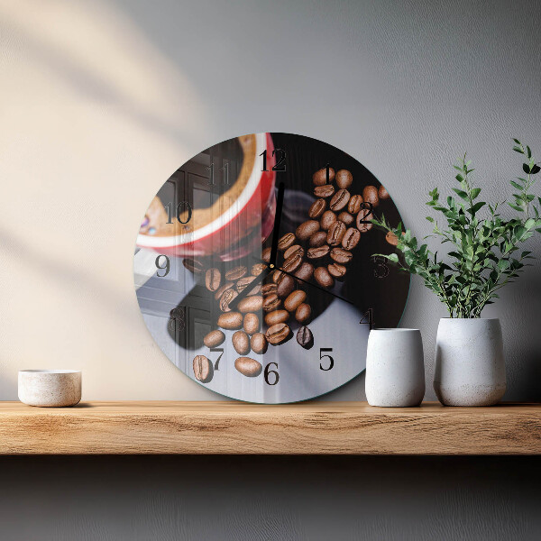 Round wall clock Cup of Coffee