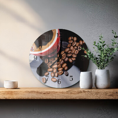 Round wall clock Cup of Coffee