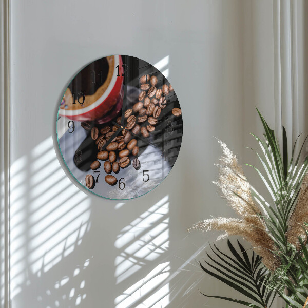 Round wall clock Cup of Coffee