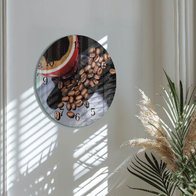 Round wall clock Cup of Coffee