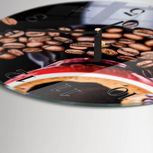 Round wall clock Cup of Coffee