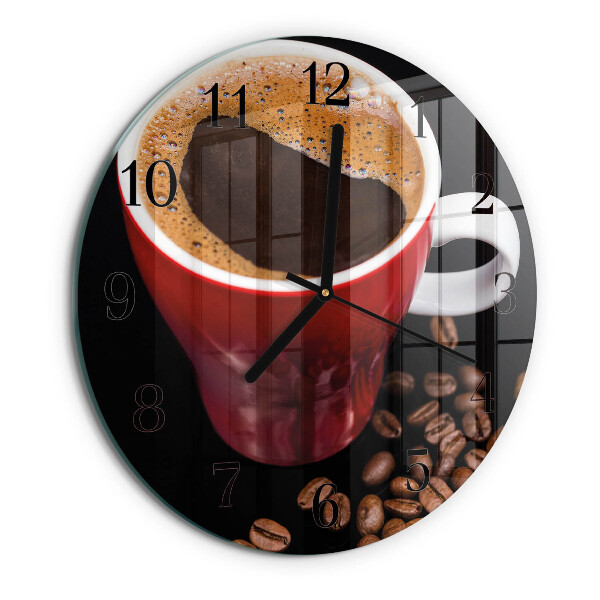 Round wall clock Cup of Coffee