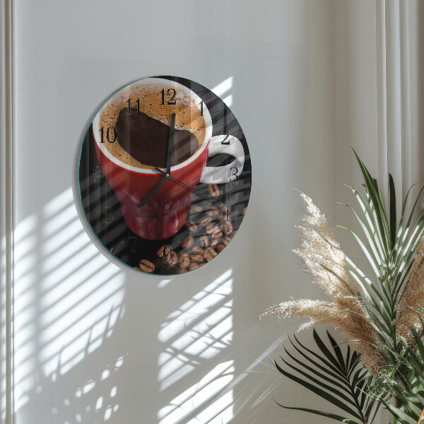 Round wall clock Cup of Coffee