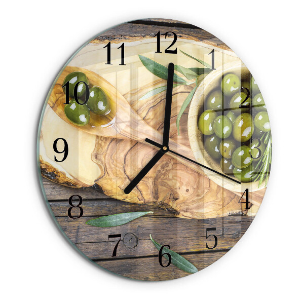 Round wall clock Olive Wood