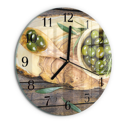 Round wall clock Olive Wood