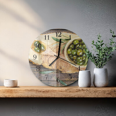 Round wall clock Olive Wood