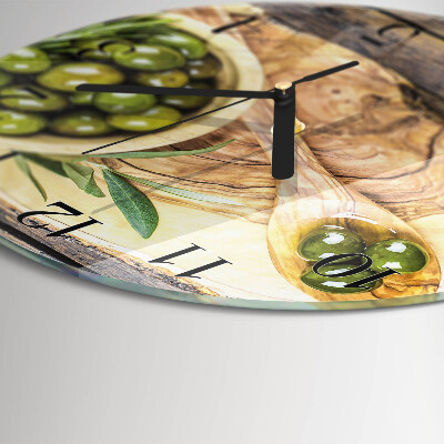Round wall clock Olive Wood