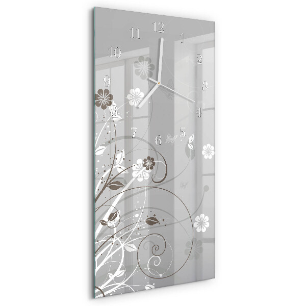 Vertical wall clock Flowers