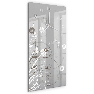 Vertical wall clock Flowers