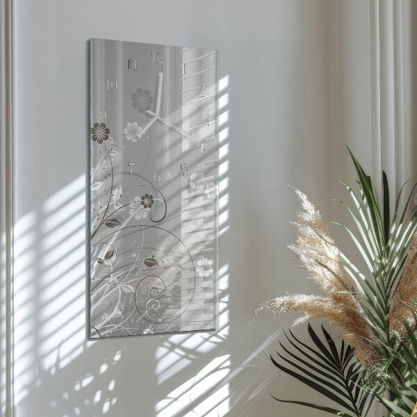 Vertical wall clock Flowers