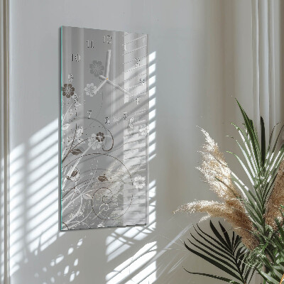 Vertical wall clock Flowers