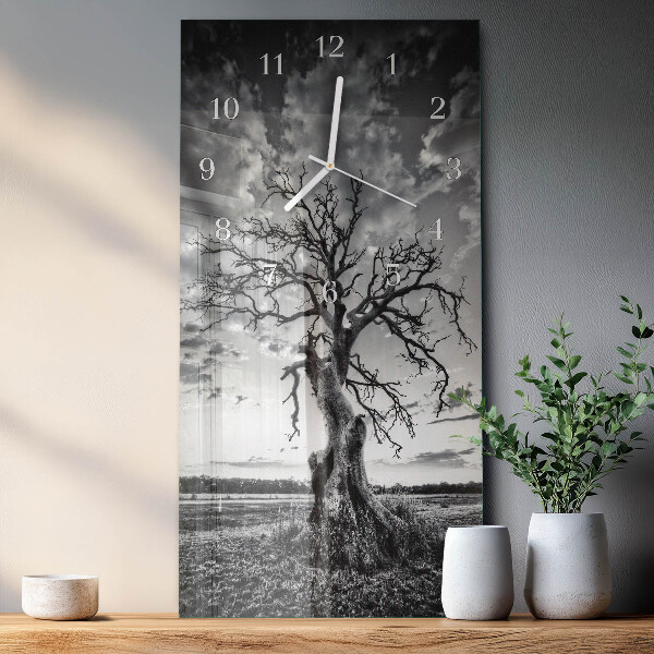 Vertical wall clock Tree