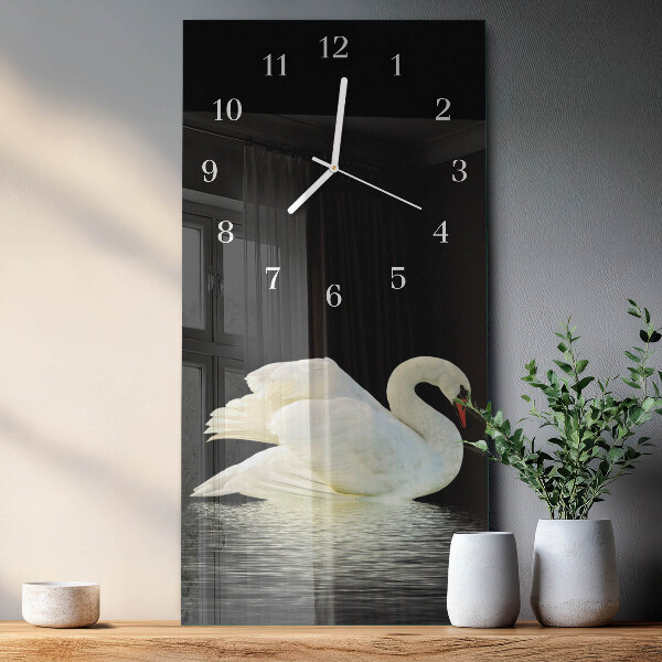 Vertical wall clock Swan