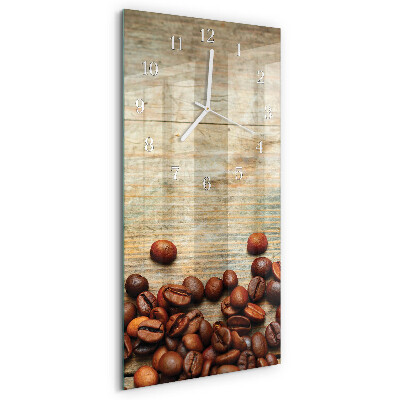 Vertical wall clock Coffee Beans Wood