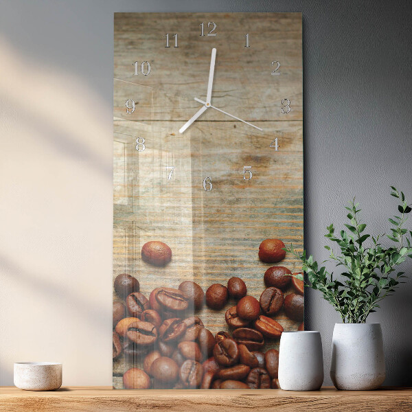 Vertical wall clock Coffee Beans Wood