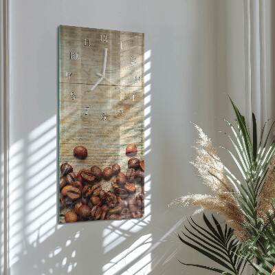 Vertical wall clock Coffee Beans Wood