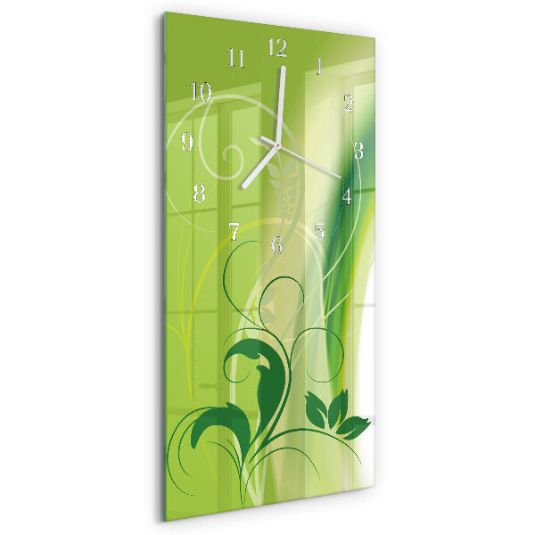Vertical wall clock Flower Pattern