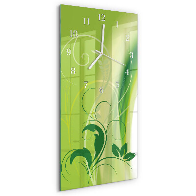 Vertical wall clock Flower Pattern